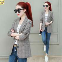 Plaid Short Small Suit Women Spring and Autumn 2021 Spring New Korean Jacket Fashion English Style Suit Top