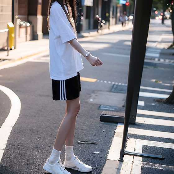 Guangzhou 13-Long popular women's clothing high-end European and American casual sports shorts three-striped wide-leg pants
Guangzhou 13-Long popular women's clothing high-end European and American casual sports shorts three-striped wide-leg pants