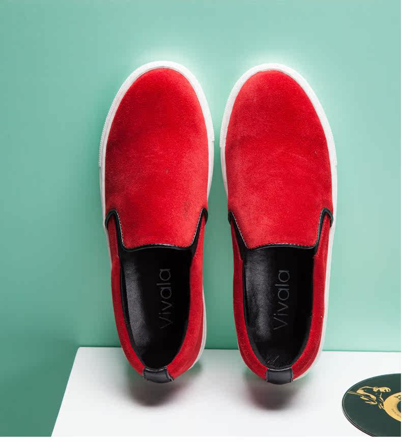 vivala单鞋女2016春季新款乐福鞋磨砂皮平底韩版男女鞋平底情侣鞋