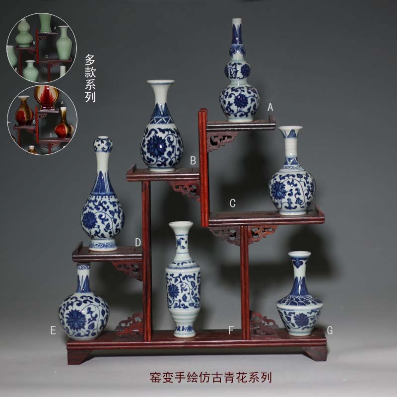 Rich ancient frame small jingdezhen blue and white porcelain series of 10-15 cm grace ancient porcelain pet furnishing articles furnishing articles tea