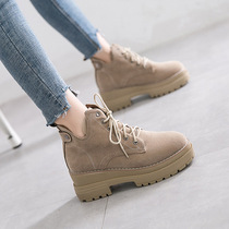 Martin boots Womens autumn and winter plus velvet tide ins thick bottom inner height 2021 New Hundreds of British style short boots