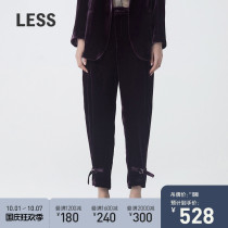 LESS velvet pants autumn and winter New straight tube oblique pocket loop buckle design casual pants women 2J7310990