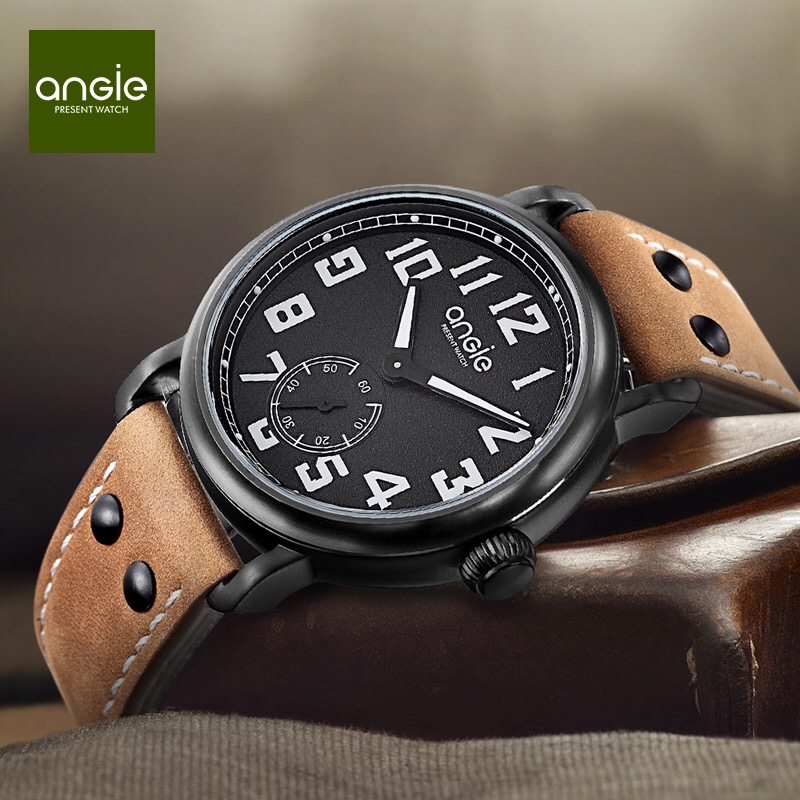 angie飞行者石英表 手表男皮带休闲石英表男时尚男表_8折现价404.32元