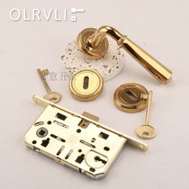 Italy imports retro-old keys pure copper silent door lock lightly luxury gold door handle lock