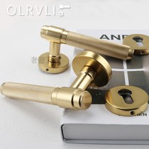 OLRVLI brass matte gold door lock Jane European light luxury indoor silent wooden door rolling handle