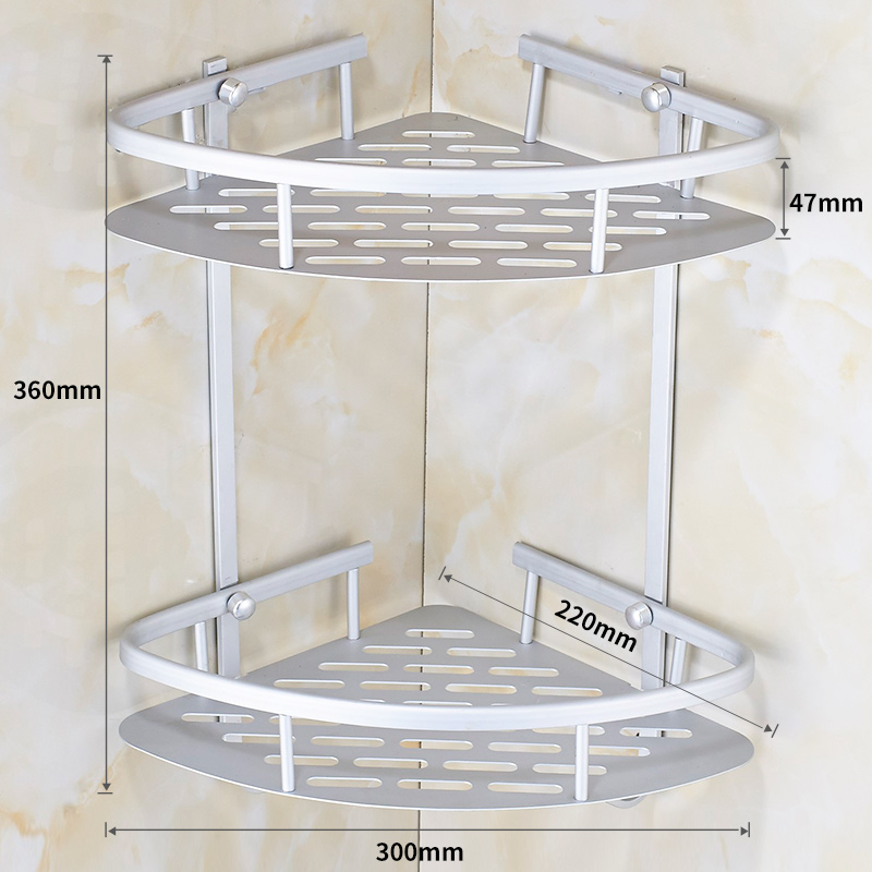 太空铝置物架三角置物架卫生间单层壁挂浴室置物架毛巾架浴室挂件产品展示图3
