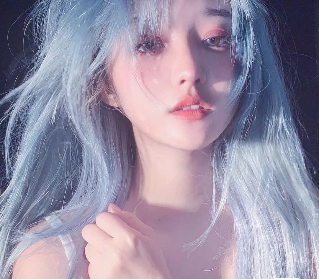 冰蓝灰色雾霾蓝自己染发剂膏免漂蓝黑色蓝灰鸢尾蓝烟灰蓝色系女生, image size:1081x946