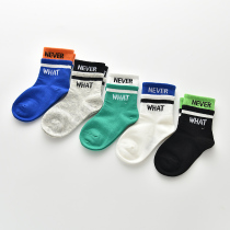 2021 autumn new childrens socks boys tide socks basketball socks sports socks skateboard Korean socks anti-Pilling