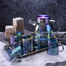 Lapunes glass cold kettle household large capacity cold kettle heat-resistant and high temperature-resistant tea pot water cup set