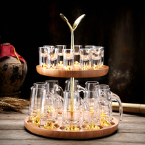lapunes white glass set household glass wine set crystal glass wine splitter goblet wine pot wine cup