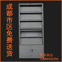 Chengdu Manufacturer Direct Sales School Library Display Shelf Periodical Shelf Newspaper Cabinet Customized Iron Shelf