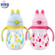 New Pinlulucci baby water cup baby child portable suction tube Cup leak-proof water belt handle learning cup kettle