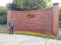 Glass fiber reinforced plastic sculpture Red Army red culture background wall Court school background rural construction national culture