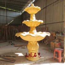 Sandstone Sprinkler Pool Glass Steel Embossed Sandstone Round Carved Garden Hotel Complex Hotel Courtyard Garden Decoration 3rd Floor