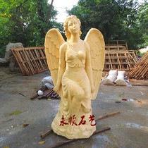 Sandstone European sculpture sandstone relief round carving city building decoration community courtyard decoration angel girl