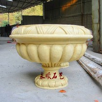 Sandstone landscape sculpture sandstone round carving relief flower pot community garden courtyard hotel Park decoration ornaments
