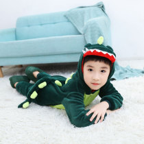 Animal Pyjamas Little Dinosaur Clothes Children Winter Baby Boy Girl Cartoon Conjoined Flannel Thicken home clothes
