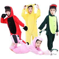Children conjoined pyjamas dinosaur clothes female baby animal boy cartoon flannel thickened autumn and winter parenting