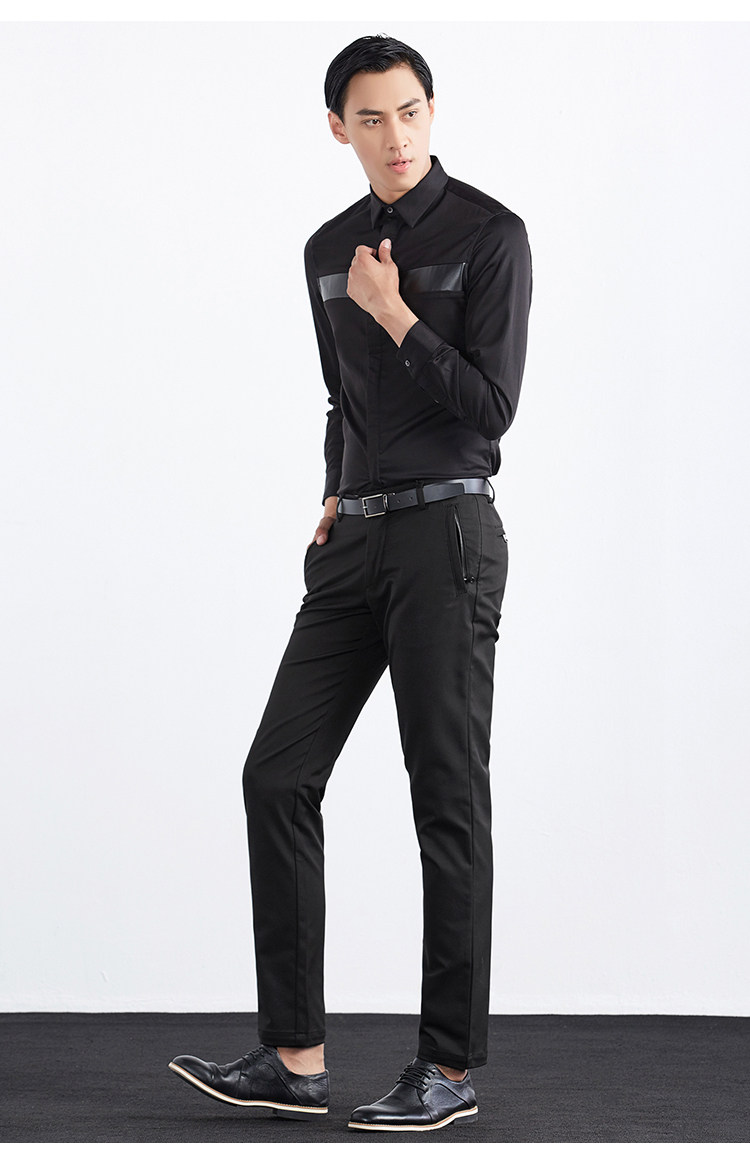 逸阳男裤2017秋季新款商务休闲裤男直筒小西裤修身长裤西服裤0338