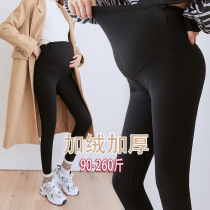 Large code 200 catty pregnant woman pants spring and autumn shark leather surgmy outside wearing tight and thin pregnant woman with underpants plus suede winter