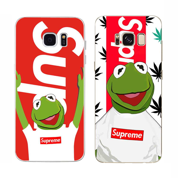 三星s7/s7edge/s8/s8plus手机壳supreme麻叶青蛙欧美潮牌男女软套_7折