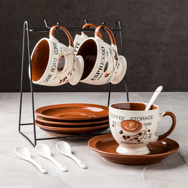 Youcci porcelain leisurely continental small coffee cups and saucers suit creative move contracted hand - made ceramic cup coffee kit