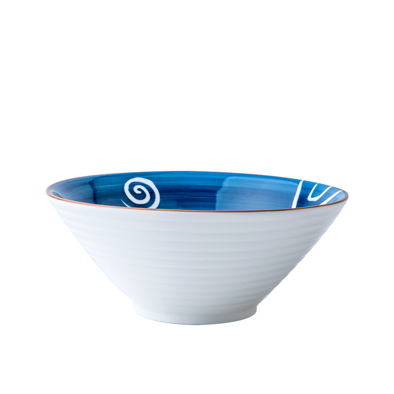 This porcelain Japanese ceramics large home to eat noodles in soup bowl noodles mercifully rainbow such use rainbow such always pull hat to restore ancient ways a salad bowl