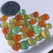 Fula picks up 31 grains of Myanmar natural ice species a color Green Red Yellow feat with bare stone inlaid egg noodles