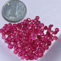 110 grain Burmese natural smear A goods without burning square pigeon blood red gem fire bright inlaid bare stone egg surface