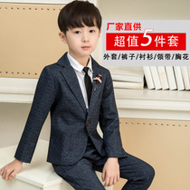 Large size big boy teen boy small suit Children flower girl host performance suit Burgundy handsome slim fashion