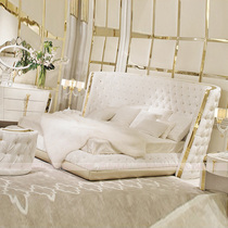 Hong Kong bed atmospheric master bedroom fashion White 2 m bed light luxury modern technology cloth bed designer furniture rack bed