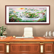 Su embroidery with frame finished living room decoration drawing true silk embroidery imitation handmade flower opening rich and expensive Shu embroidered bedroom painting