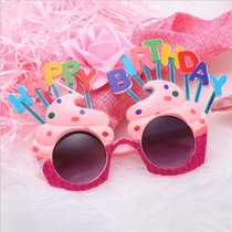 Birthday glasses small red book with creative party funny photo props cream cake happy birthday glasses