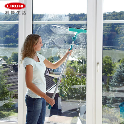 利快leifheit德国进口擦玻璃器洗车擦车拖把可伸缩刮水器三合一_9折