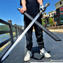 Tang Yokoknife Longquan City Baojian sword integrated Tang sword high manganese steel knife sword anti-body cutter Cold weapon Weapon Legitimate Knife Unopened Blade