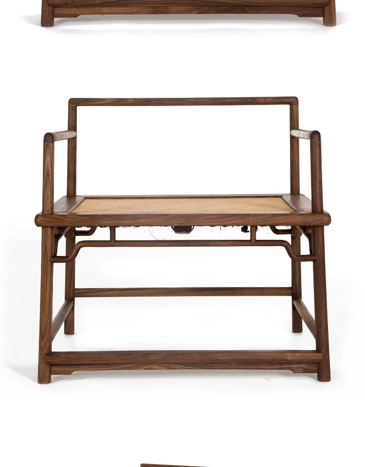 璞木禅意新中式禅椅打坐椅黑胡桃老榆木实木家具仿古明清式坐主人_7折