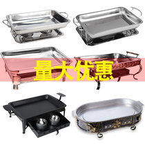 Zhuge grilled fish stove carbon oven box Commercial cast iron grilled fish pot grilled fish plate Charcoal seafood big coffee plate Household