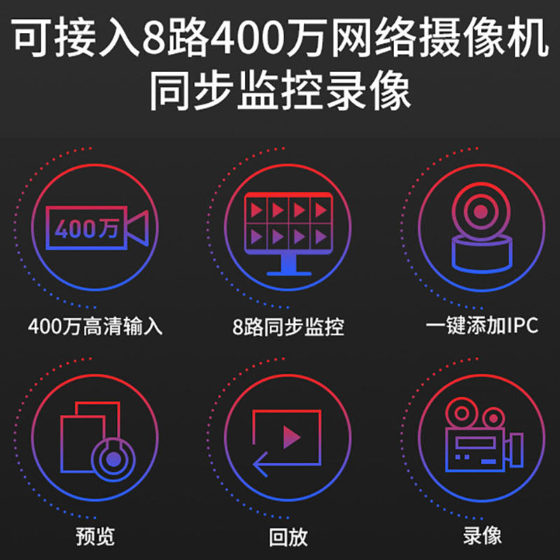 baoyou mercury mnvr408 8-way h265 + network hard disk recorder mobile phone remote support 4 million