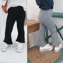 kai mom girl Net red retro flared pants 2021 Autumn New Baby Slim Leggings thin wide leg pants tide