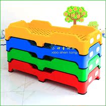 Kindergarten full plastic childrens bed kindergarten special bed plastic bed baby midday bed childrens folding bed direct sales
