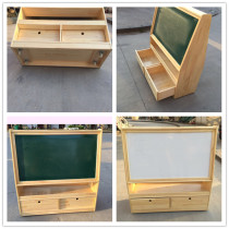 Kindergarten multifunctional wooden blackboard cabinet children solid wood learning blackboard frame with toy cabinet graffiti writing board