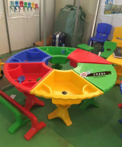 Childrens beach water play toys kindergarten large sand pool plastic with cover sand table round stitching combination sand tray