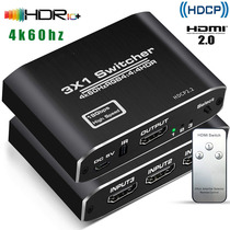 HDMI2 0 Switcher 3 in 1 out 4K60 Support HDR10 HD Splitter Desktop Sharer HDCP2 2