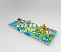 Outdoor large-scale mobile inflatable water park Water break through amusement equipment bracket pool slide combination