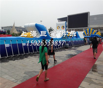 Large inflatable water park Outdoor straight line through the pass Adult rides bracket childrens swimming pool