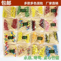 Disposable fruit stick creative sandwich Bamboo stick KTV flower stick Fruit fork Cocktail stick Snack toothpick