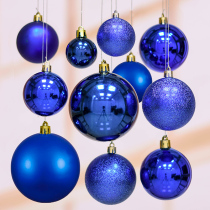 Blue Christmas ball electroplating ball Christmas tree decorations New Years Day holiday wedding decoration shop hanging pendant ball