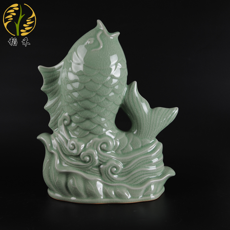 Authentic your up porcelain arts and crafts of the big carp home furnishing articles ceramics office decoration decoration Chinese gifts