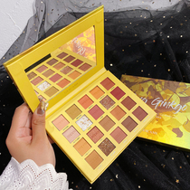 GUICAMI Maple Leaf Eyeshadow Plate Pearlescent Matte Glitter Sequins Red Brown Earth Dark Green Autumn Winter Retro INS