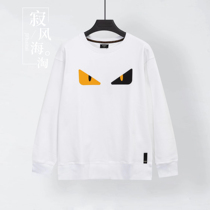 FENDI FENDI 22 EARLY AUTUMN CLASSIC LITTLE MONSTER EYE LETTER PRINT CREWNECK PULLOVER MENS AND WOMENS LOOSE SWEATSHIRT